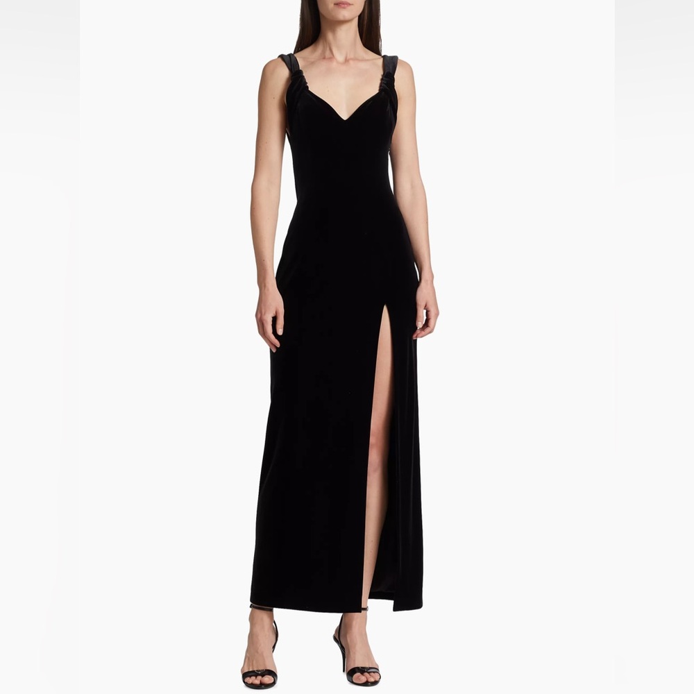 NWT Galvan Liza Velvet Slit Maxi Dress